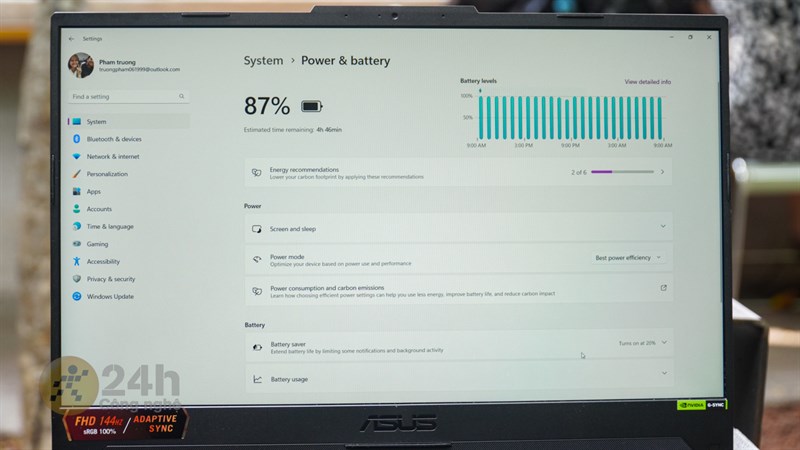 Kết quả mà BatteryMon ghi nhận được gần khớp với thực tế mình dùng