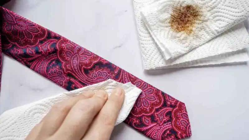 Treat stains before washing ties