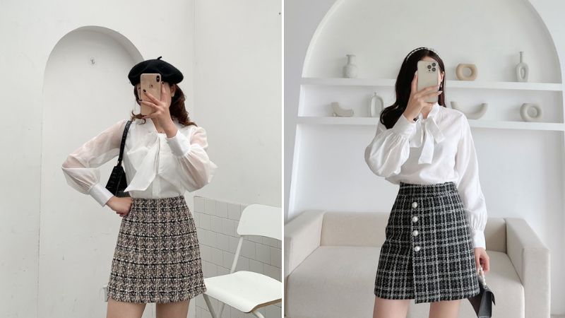 Chân váy quây + áo croptop (đen) | Ninh Khương - Asian Kids Fashion We