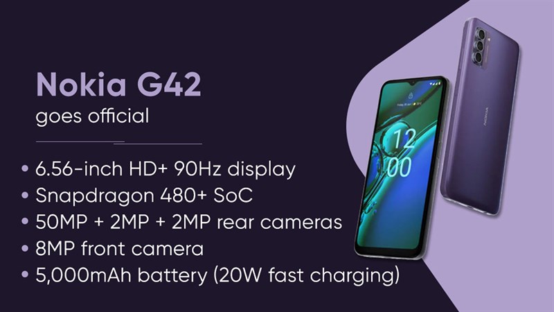 Nokia G42 5G sở hữu bộ cấu hình tốt với Snapdragon 480+