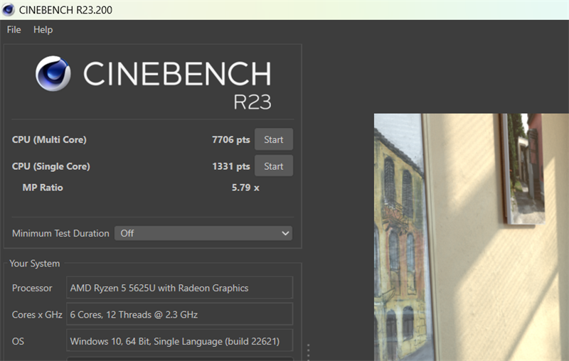 Điểm hiệu năng của HP 245 G9 được chấm bởi Cinebench R23