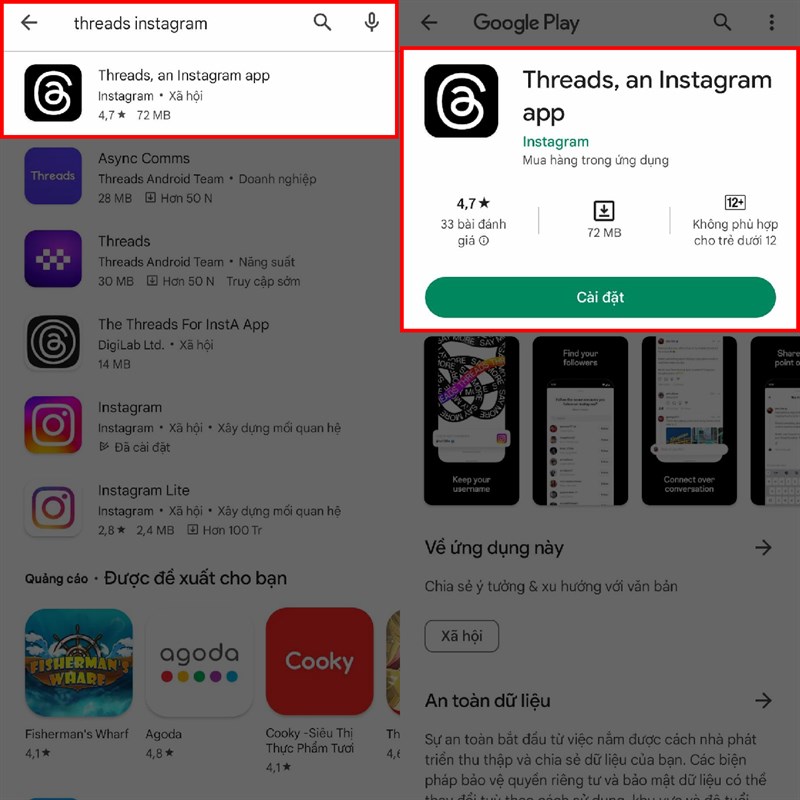 Cách tải ứng dụng Threads