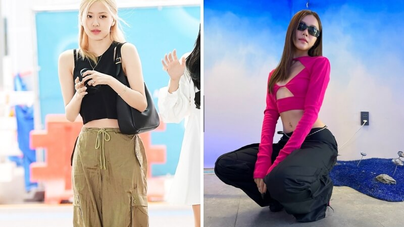 Áo croptop và quần parachute