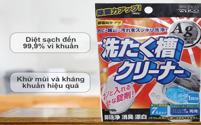 Viên tẩy làm sạch lồng máy giặt Welco khử mùi kháng khuẩn