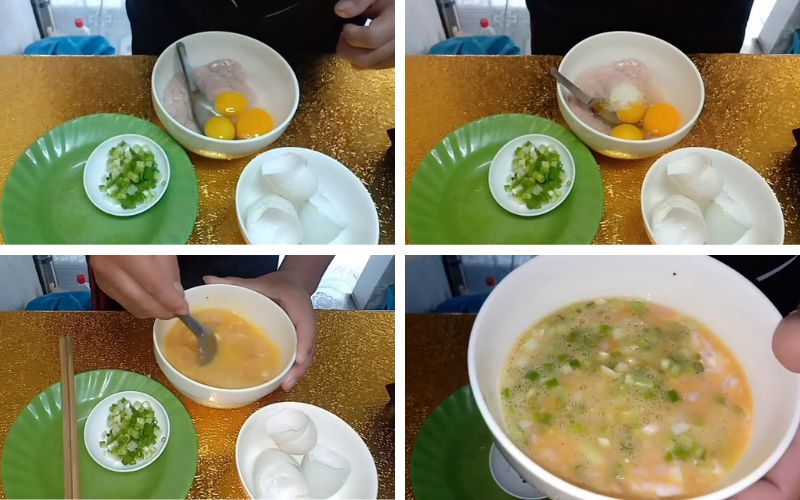 Trộn óc heo với trứng