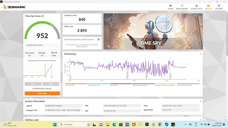 Điểm 3Dmark trên ASUS Vivobook 15 X1504VA. Điểm 3Dmark trên ASUS Vivobook 15 X1504VA.