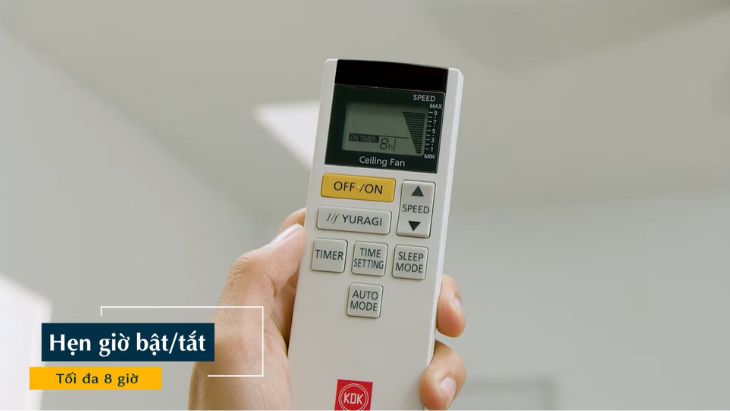 Chủ động thời gian dùng quạt trần với chế độ bật/tắt