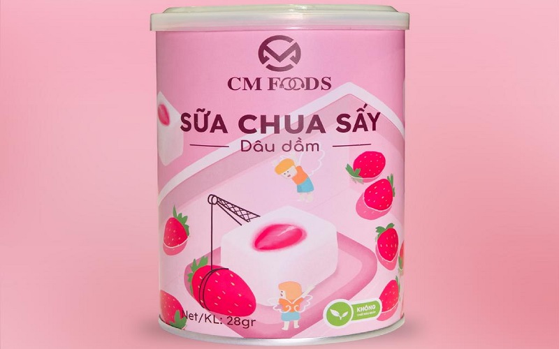 Sữa chua sấy dâu dầm