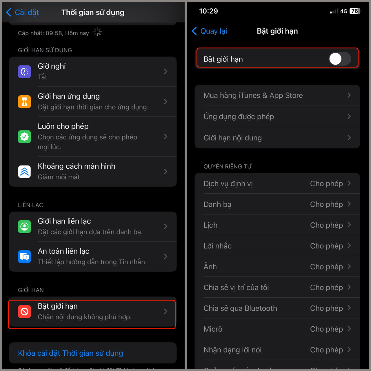 Cách bật, tắt giới hạn thời gian trên iPhone Cách bật, tắt giới hạn thời gian trên iPhone