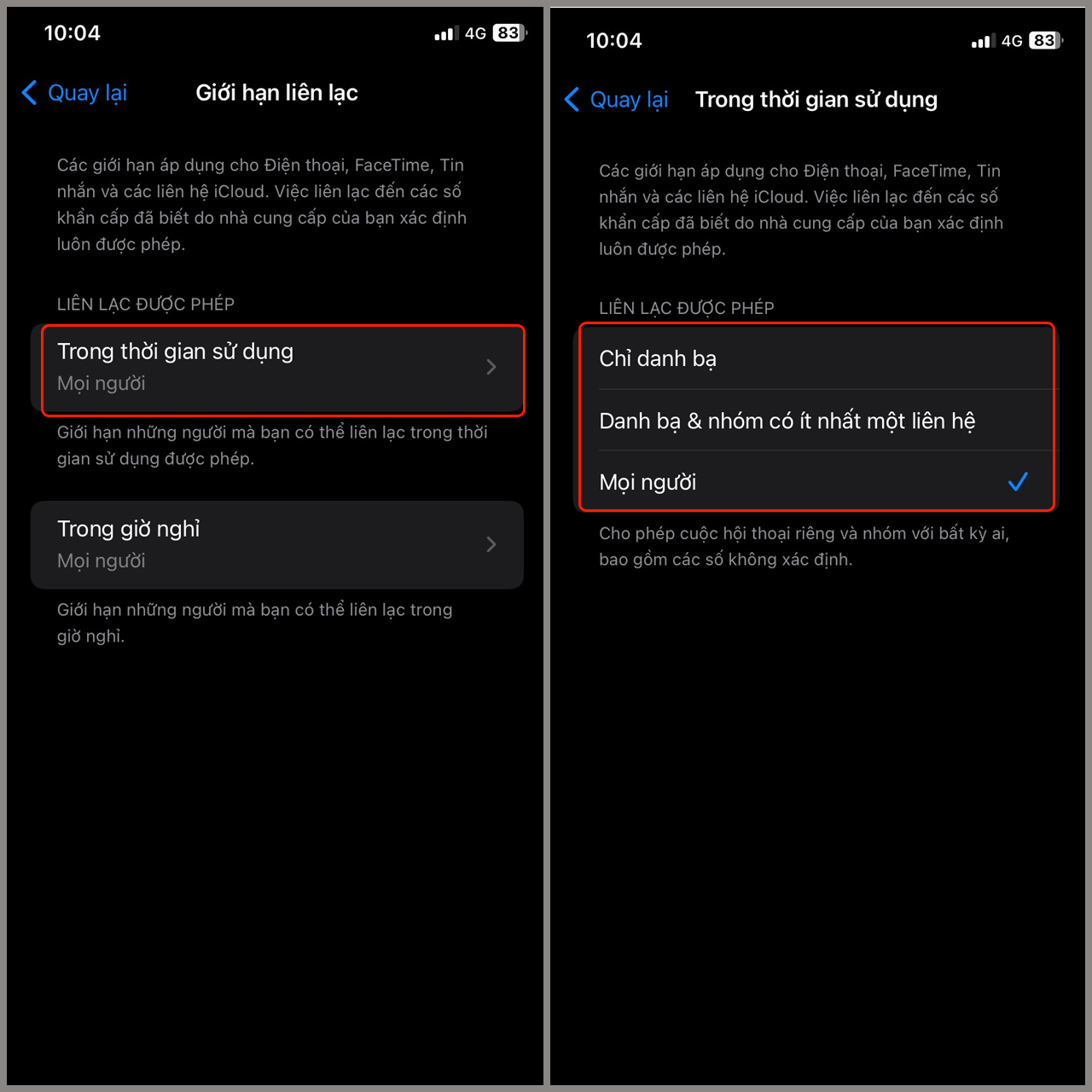 Cách bật, tắt giới hạn thời gian trên iPhone Cách bật, tắt giới hạn thời gian trên iPhone
