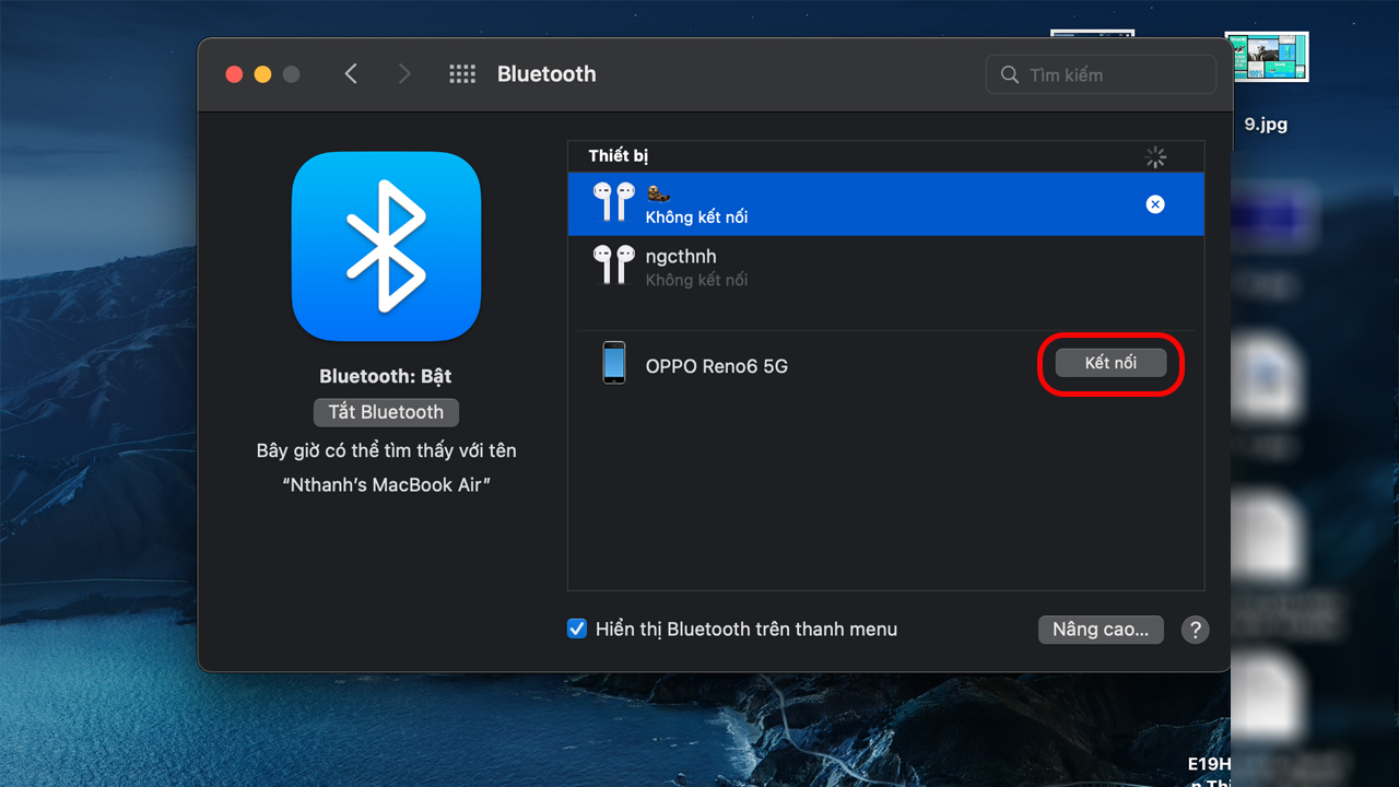 Cách kết nối Bluetooth với MacBook