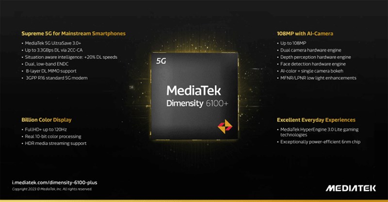 MediaTek ra mắt chip Dimensity 6100+