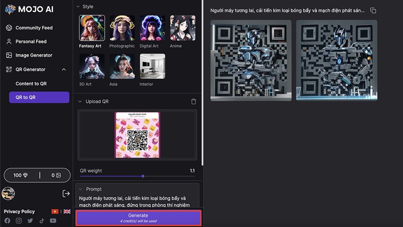 Cách tạo mã QR bằng AI