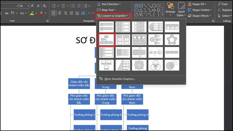 Cách tạo sơ đồ tổ chức cấp tốc trong PowerPoint