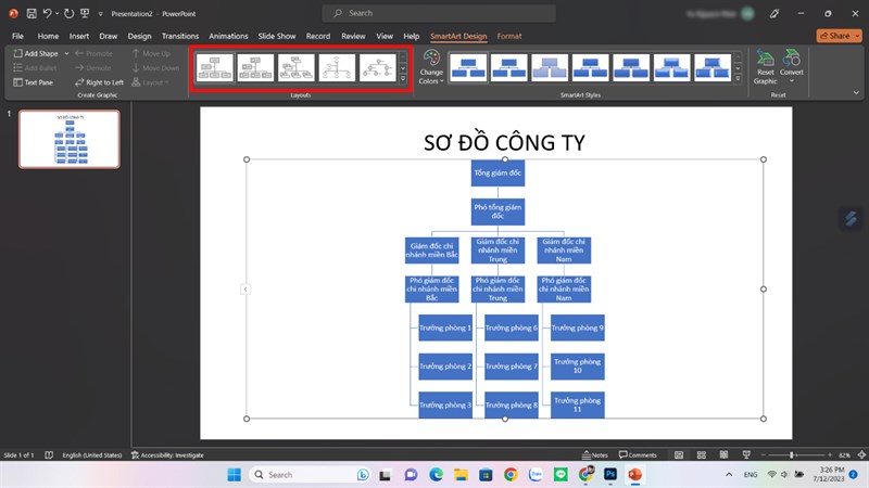 Cách tạo sơ đồ tổ chức cấp tốc trong PowerPoint