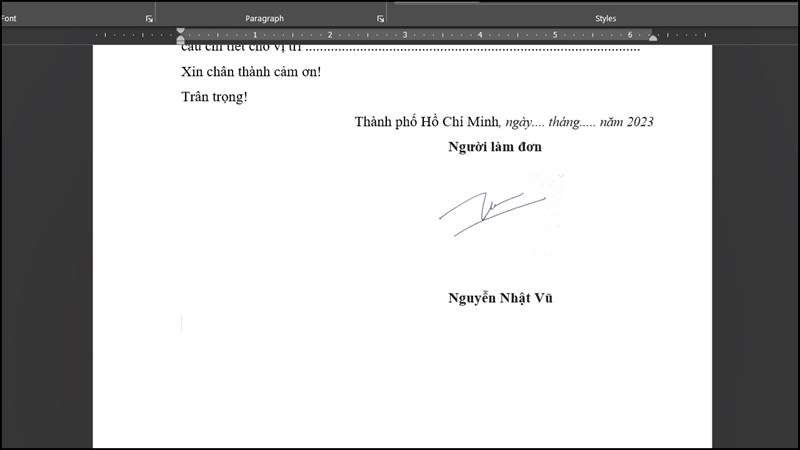 Cách chèn chữ ký viết tay vào văn bản trong Microsoft Word