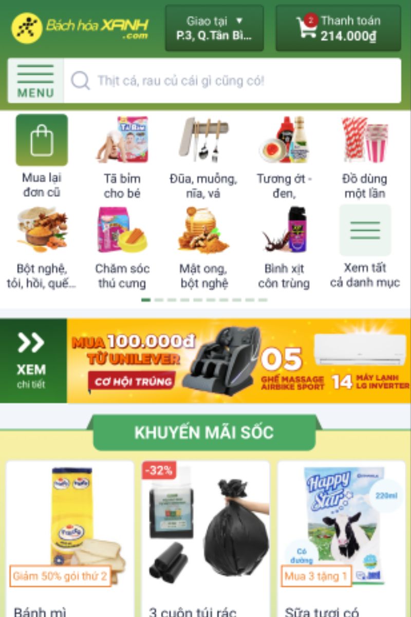 Hướng dẫn tham gia chương trình trên App Bachhoaxanh