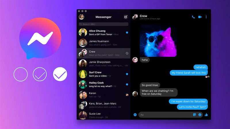 Messenger không hiện dấu tích đã gửi trên máy tính