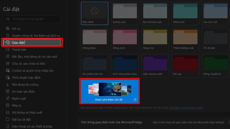 Cách thêm chủ đề cho Microsoft Edge