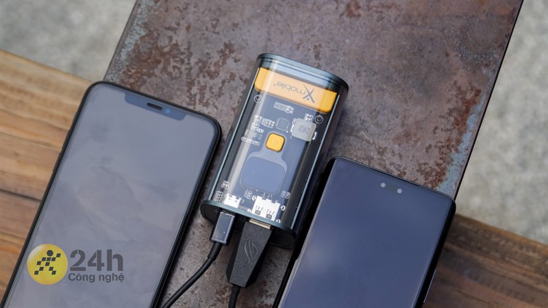 Xmobile Y73 có mức dung lượng pin là 10.000 mAh cùng hiệu suất sạc lên đến 68%.