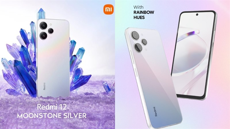 Hai tấm ảnh về màu Moonstone Silver của Redmi 12