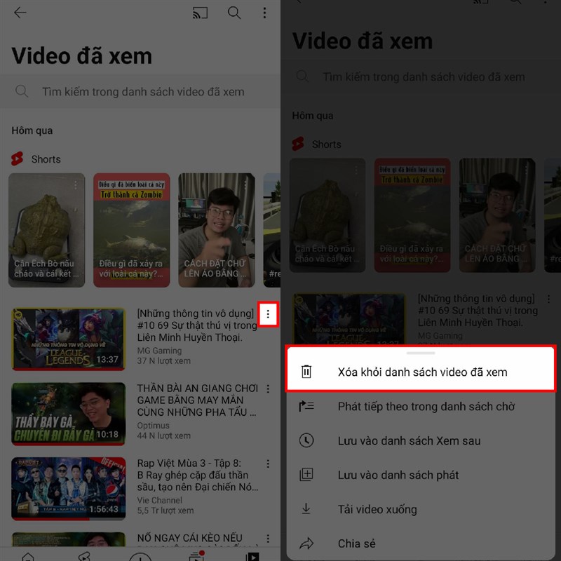 Cách xóa video đã xem trên YouTube