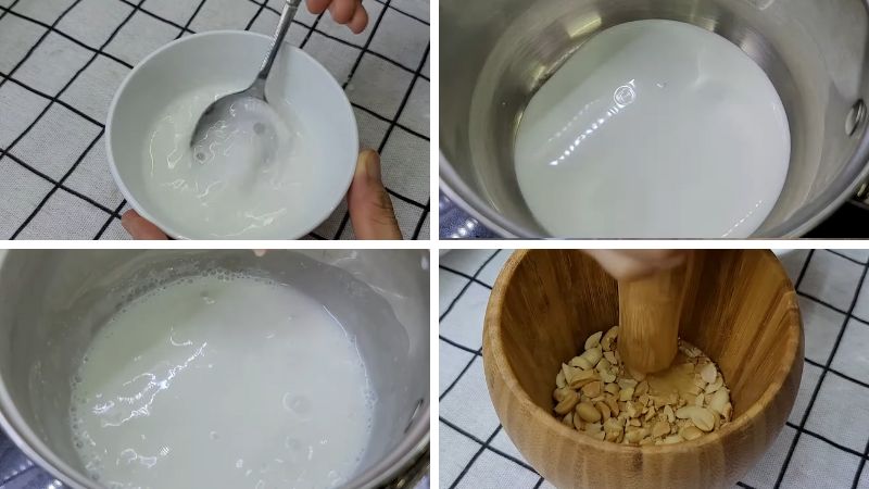 Pha hỗn hợp nước cốt dừa