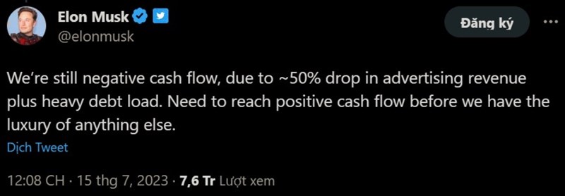 Musk giãi bày trên Twitter rằng công ty đang gặp khó