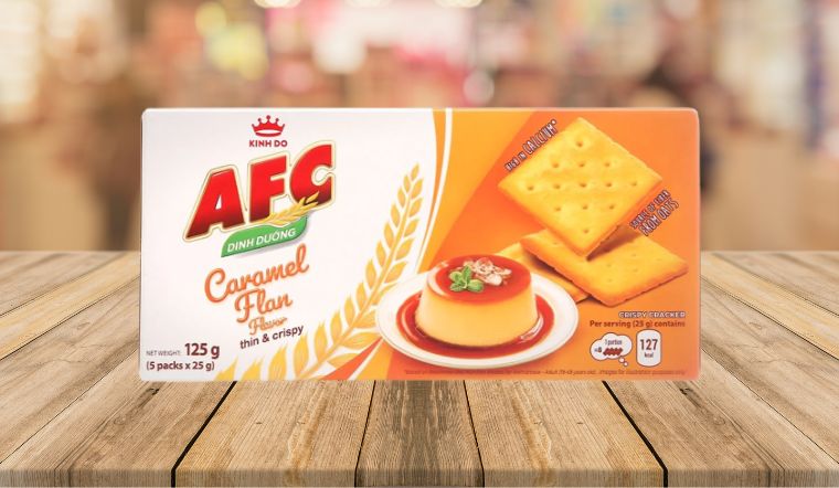 AFC caramel flan - sự kết hợp độc đáo giữa flan và bánh quy giòn tan 