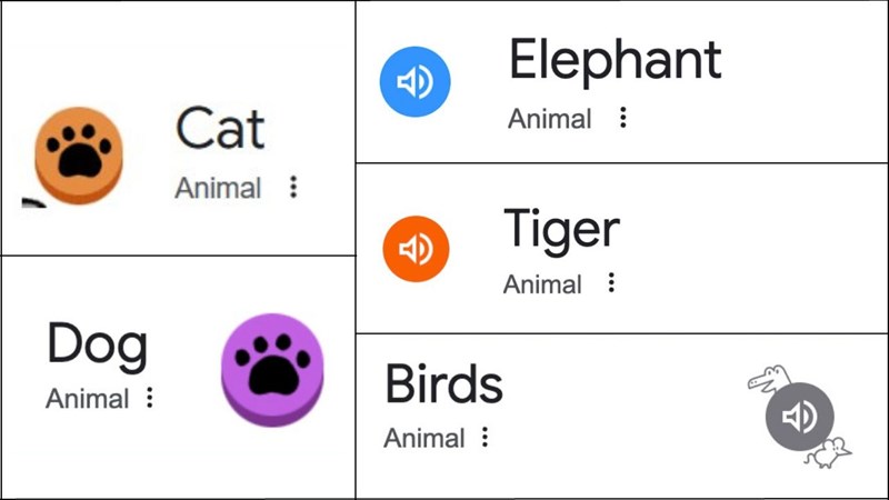 Google chỉ mới hỗ trợ tương tác cho chó và mèo, còn các loài động vật khác thì bạn có thể nghe tiếng kêu của chúng