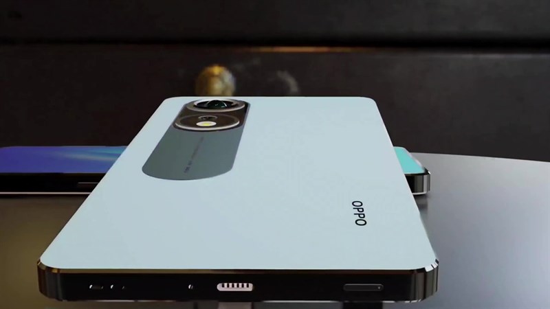 Mặt sau của OPPO A79 sử dụng chất liệu kính, hoàn thiện nhám giúp hạn chế hiện tượng bám mồ hôi và dấu vân tay.