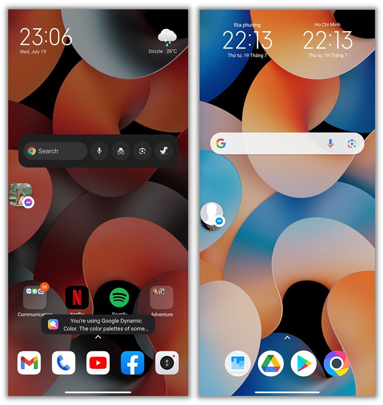 Biểu tượng bong bóng chat bên trái là của Xiaomi 13 vuông hơn so với POCO X4 GT ở bên phải Biểu tượng bong bóng chat bên trái là của Xiaomi 13 vuông hơn so với POCO X4 GT ở bên phải