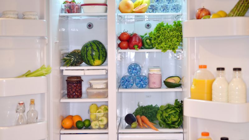 Put food inside the refrigerator