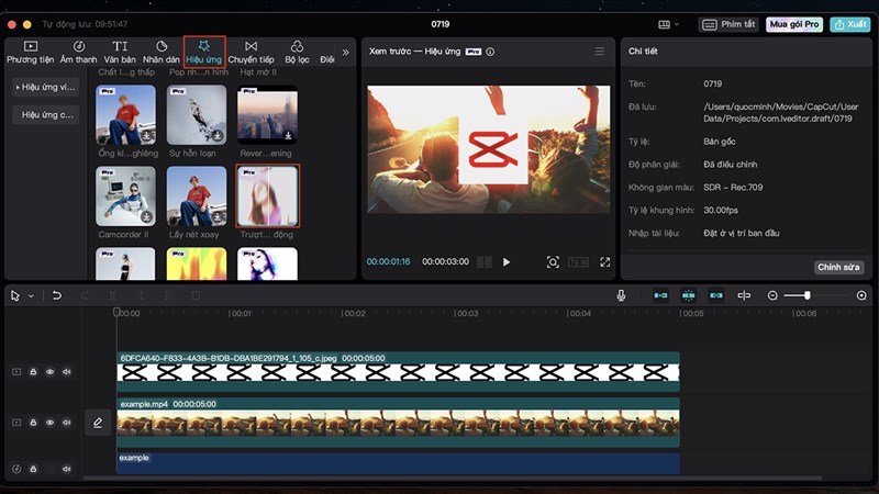 cách edit giật giật trên CapCut máy tính