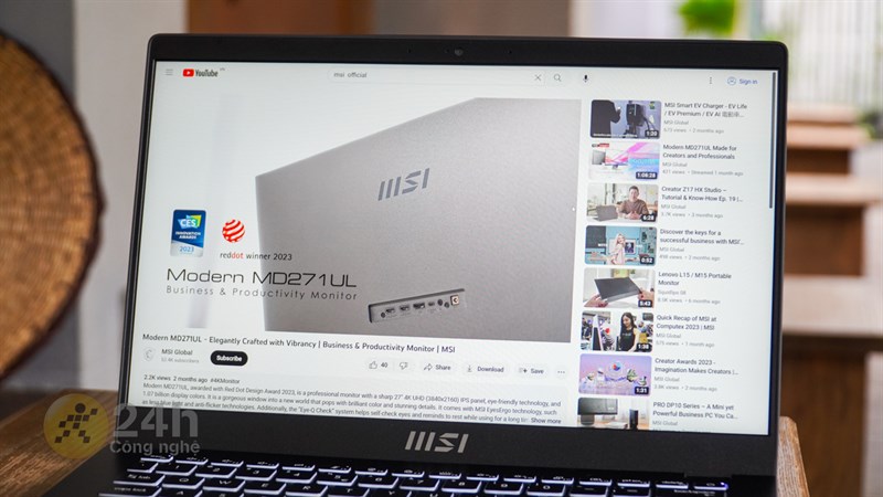MSI Modern 14 C7M được trang bị màn hình IPS rộng 14 inch, độ phân giải Full HD