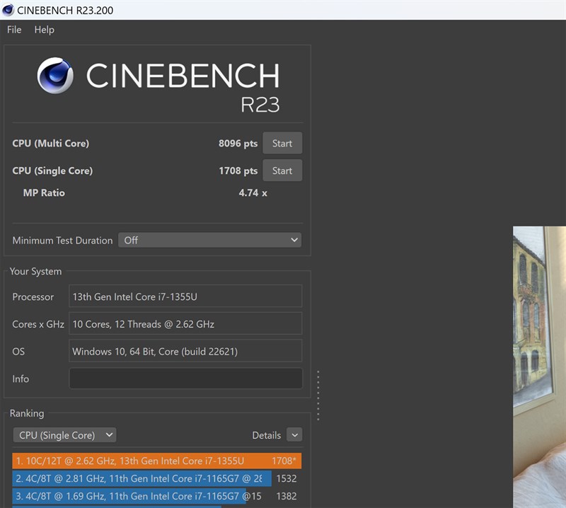Điểm Cinebench R23 của Lenovo YOGA Book 9i Điểm Cinebench R23 của Lenovo YOGA Book 9i