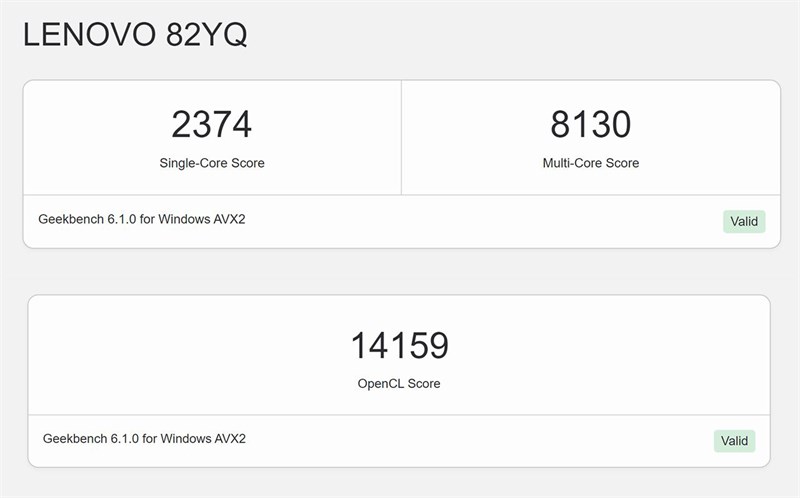 Điểm Geekbench 6 của Lenovo YOGA Book 9i Điểm Geekbench 6 của Lenovo YOGA Book 9i