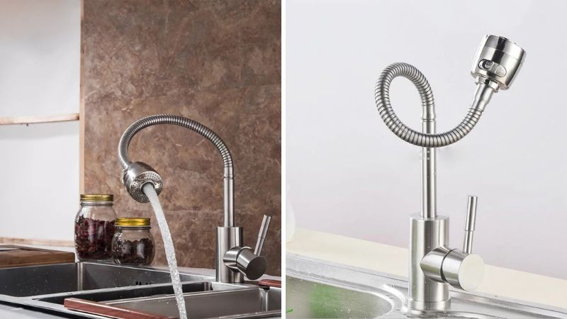 360-Degree Swivel Spring Neck Dishwashing Faucet