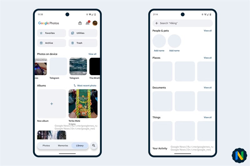 Google Photos thử nghiệm giao diện người dùng mới