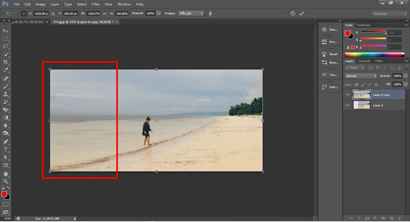 Cách mở rộng khung hình trong Photoshop
