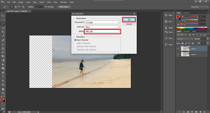 Cách mở rộng khung hình trong Photoshop