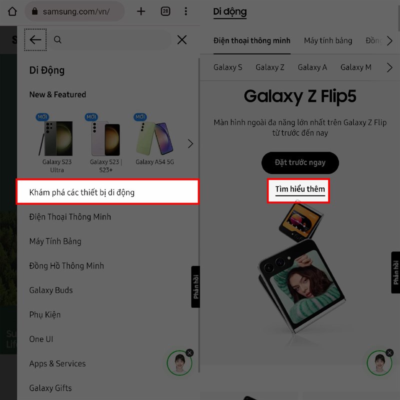 Hướng dẫn cách xem Galaxy Z 2023 AR