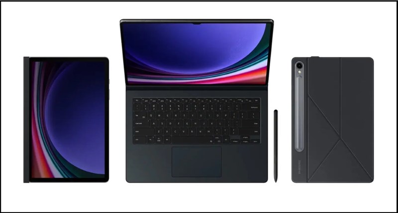 Galaxy Tab S9 Ultra cũng hỗ trợ các phụ kiện như bút cảm ứng S Pen và bàn phím kiêm cover Book Cover Keyboard...
