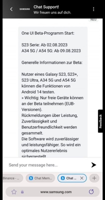 Nhân viên hỗ trợ khách hàng của Samsung tại Đức tiết lộ ngày ra mắt bản beta One UI 6