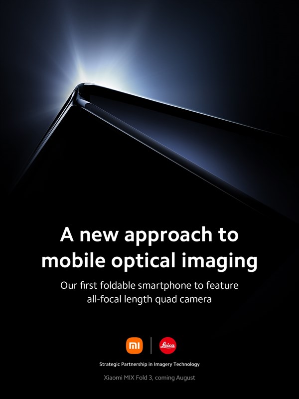 Xiaomi tung teaser xác nhận ra mắt Xiaomi MIX Fold 3 vào tháng 8/2023 Xiaomi tung teaser xác nhận ra mắt Xiaomi MIX Fold 3 vào tháng 8/2023