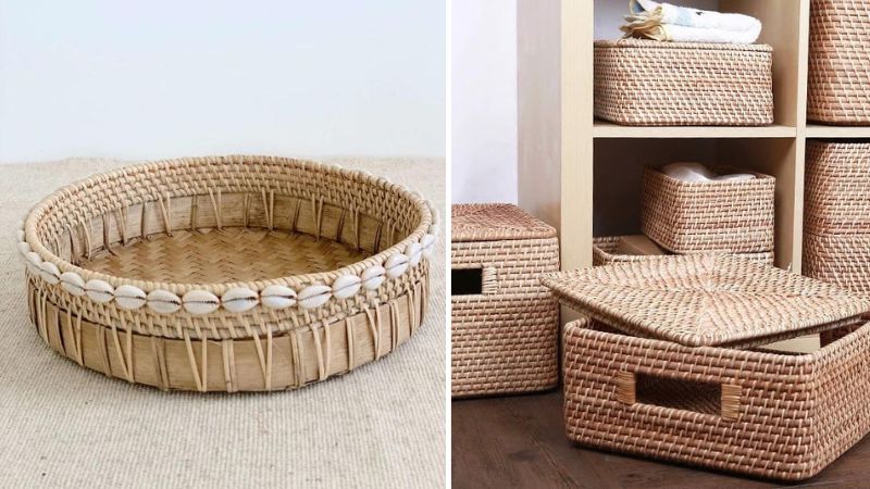 Woven bamboo baskets