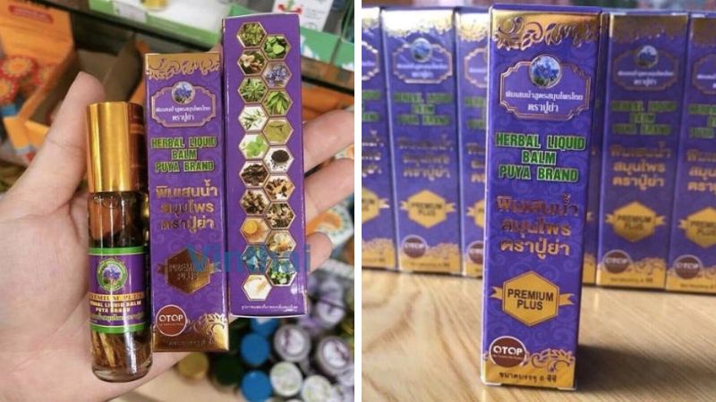 Tinh dầu lăn 19 vị thảo dược Premium Plus Herbal Liquid Balm Brand Thái Lan