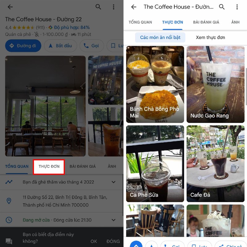Cách xem thực đơn quán ăn trên Google Maps Cách xem thực đơn quán ăn trên Google Maps