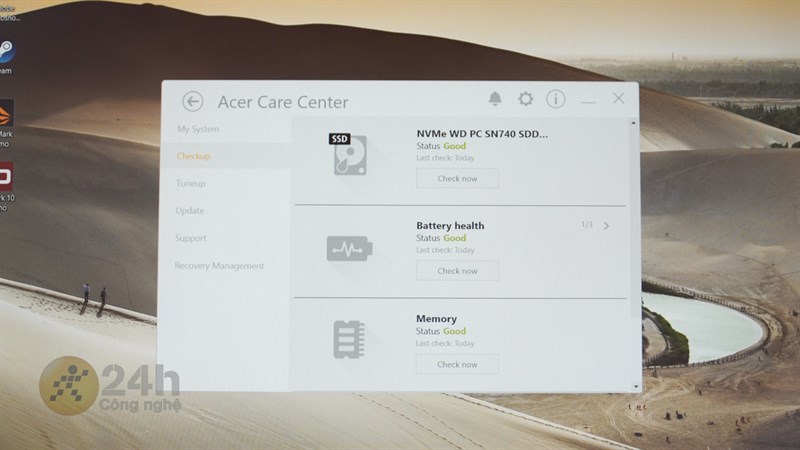 Máy còn hỗ trợ ứng dụng Acer Care Center giúp bạn dễ dàng quản lý thiết bị.