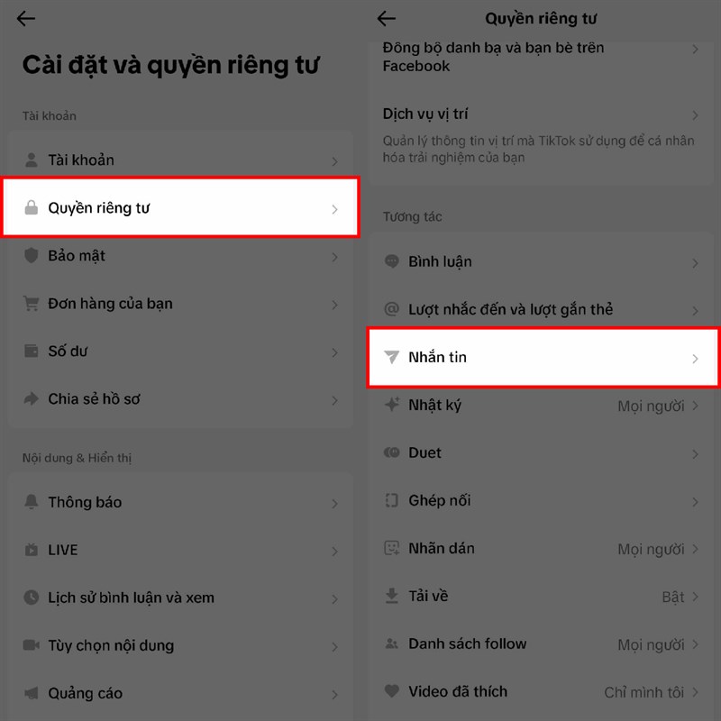Cách chỉnh ai có thể nhắn tin cho bạn trên TikTok Cách chỉnh ai có thể nhắn tin cho bạn trên TikTok
